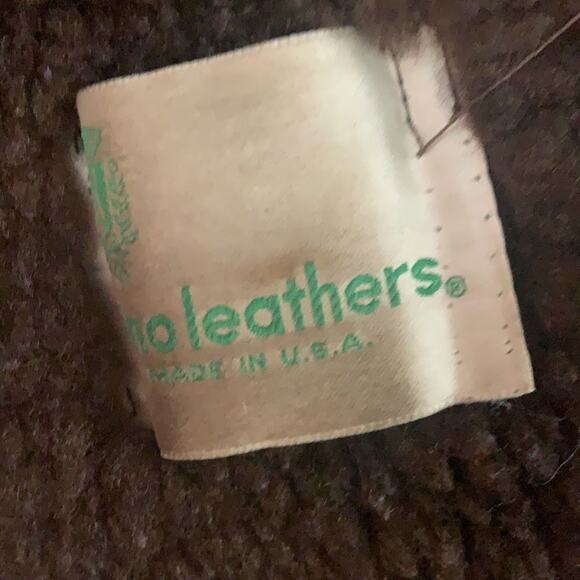 VINTAGE GINO BROWN‎ LEATHER SHEEPSKIN SHERLING COAT SIZE 12 - Picture 7 of 11